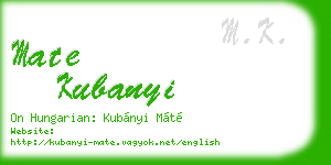 mate kubanyi business card
