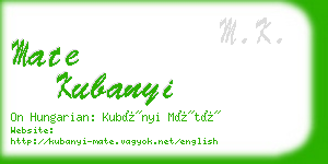 mate kubanyi business card